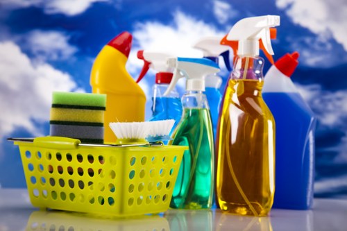 Hot water extraction cleaning equipment on carpet
