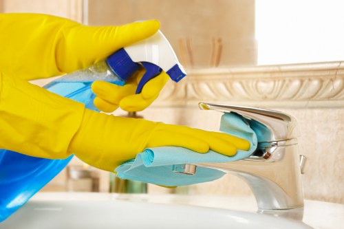 Professional technician performing commercial carpet cleaning