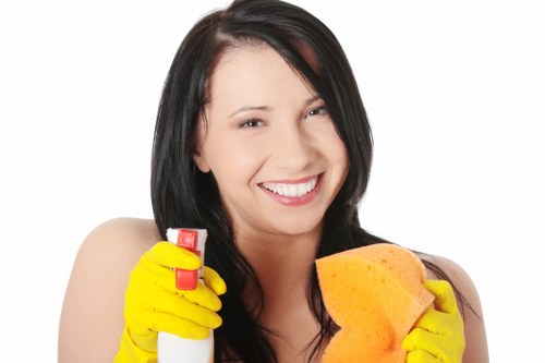 Low-moisture commercial carpet cleaning equipment in use